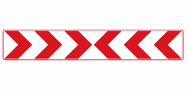 Dead end or road closed chevron