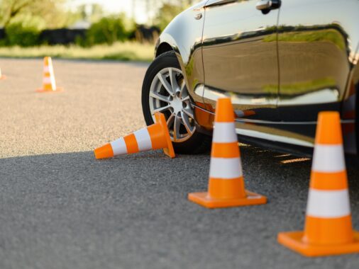 Car and downed cone, driving school | Alley docking is a challenging yet essential maneuver that forms a significant part of the K53 Driving Licence test