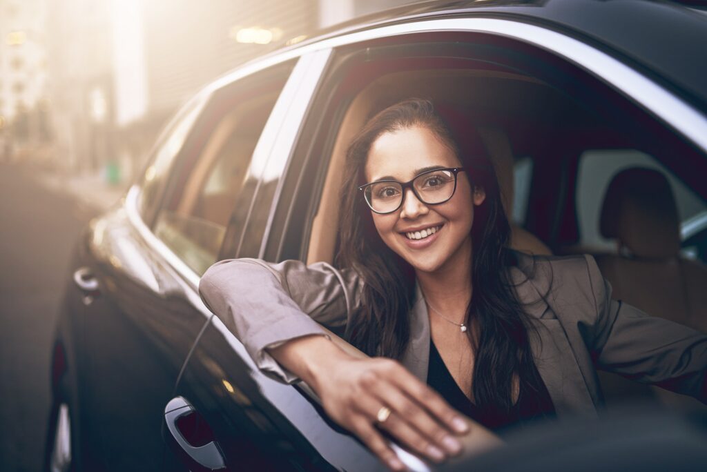 Art of Moving Off | Off to start a Flawless Start. Portrait of a young businesswoman driving a car.