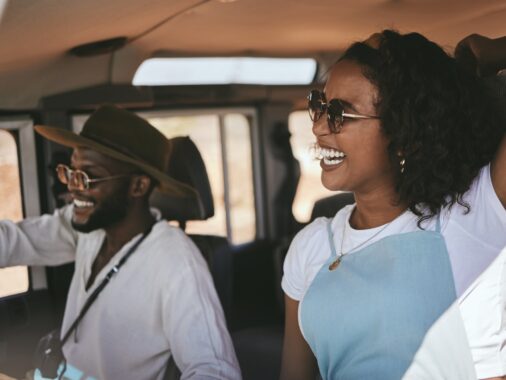 Road trip, driving and black couple drive to travel on a summer vacation with a smile. K53 Guidance Signs: Pass Your Learners Licence in South Africa